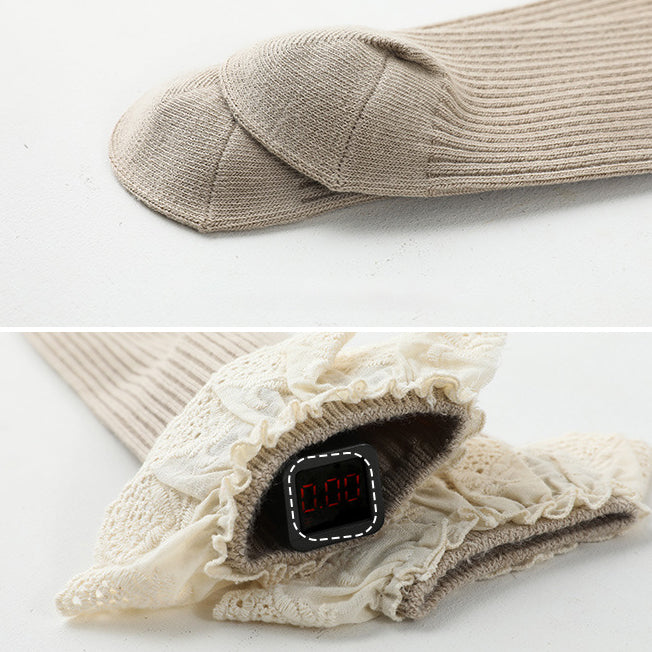 Girls Embroidered Muslin&Ribbed Accessories Socks Wholesale 22083148