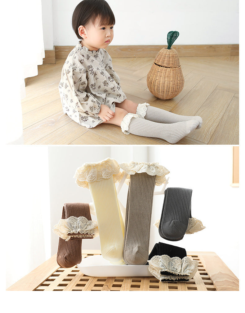 Girls Embroidered Muslin&Ribbed Accessories Socks Wholesale 22083148