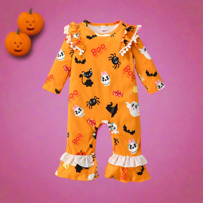 Baby Unisex Animals Cartoon Print Halloween Jumpsuits