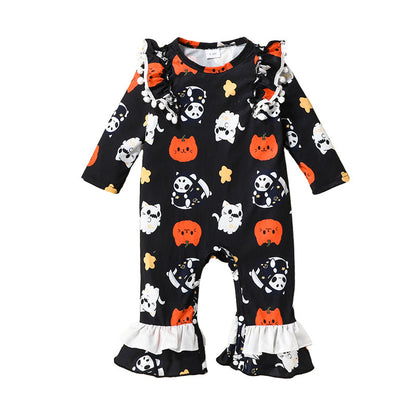 Baby Unisex Animals Cartoon Print Halloween Jumpsuits