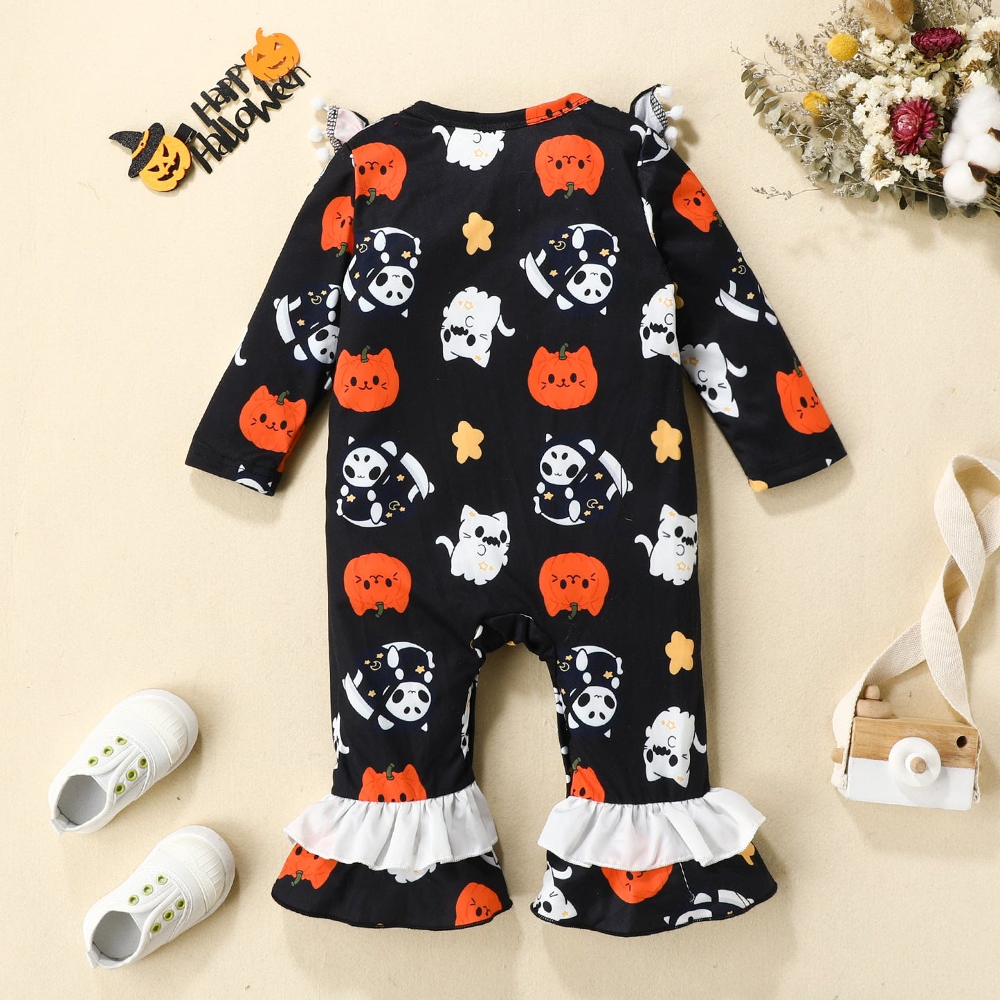 Baby Unisex Animals Cartoon Print Halloween Jumpsuits
