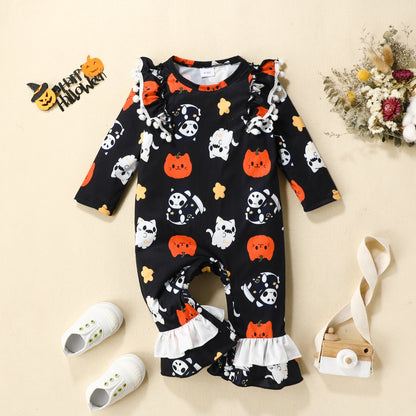 Baby Unisex Animals Cartoon Print Halloween Jumpsuits