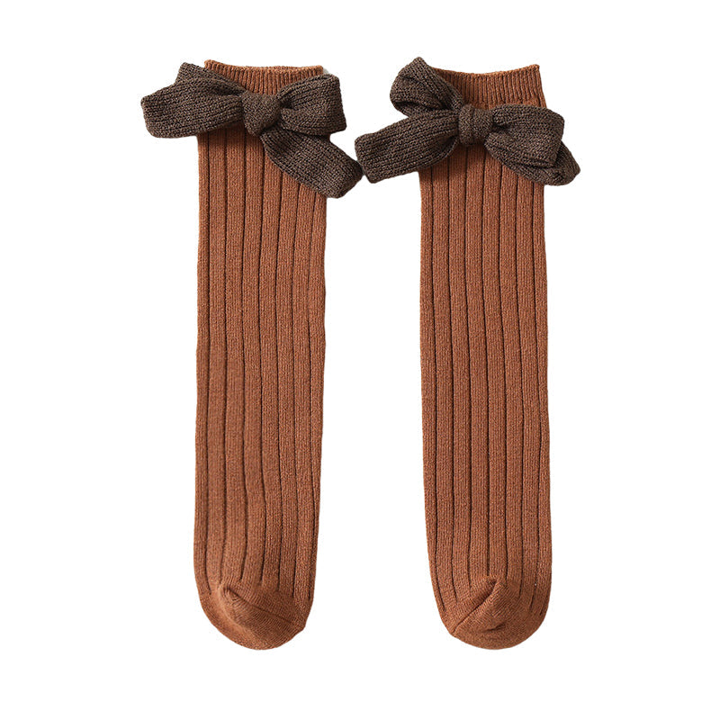 Girls Solid Color Bow Accessories Socks Wholesale 220831504