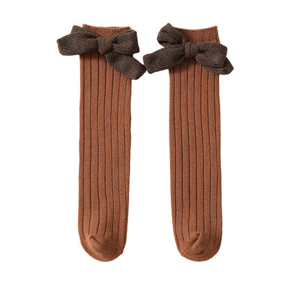 Girls Solid Color Bow Accessories Socks Wholesale 220831504