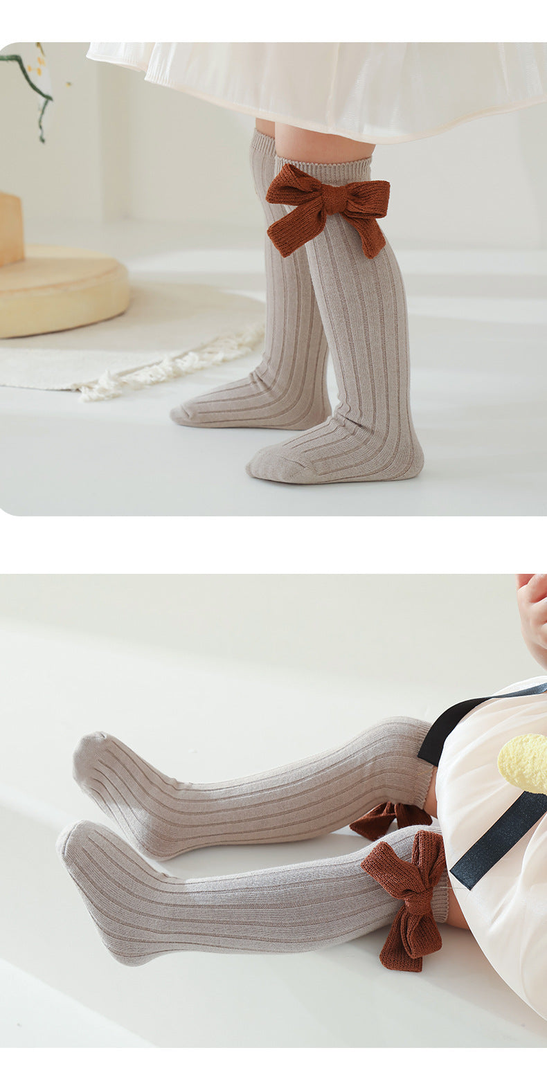 Girls Solid Color Bow Accessories Socks Wholesale 220831504