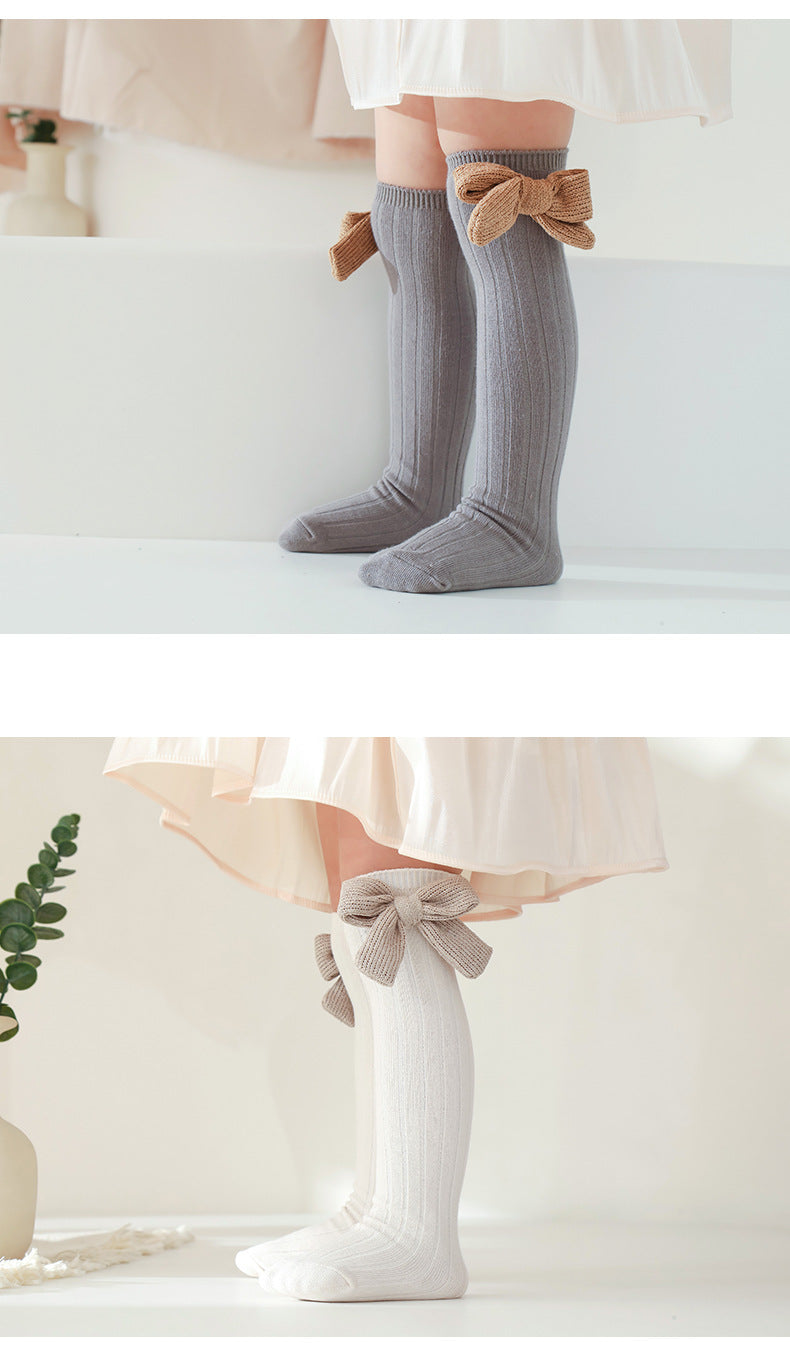 Girls Solid Color Bow Accessories Socks Wholesale 220831504