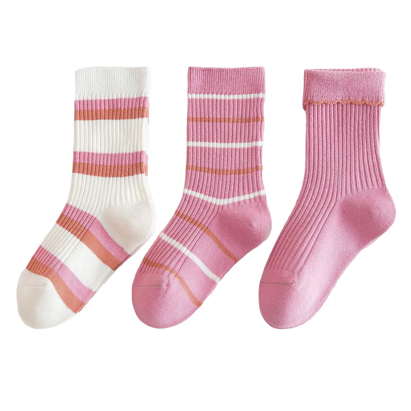 Unisex Striped Color-blocking Embroidered Accessories Socks