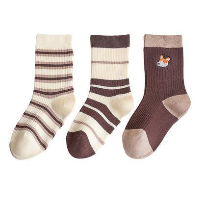 Unisex Striped Color-blocking Embroidered Accessories Socks