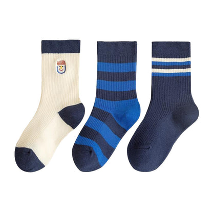 Unisex Striped Color-blocking Embroidered Accessories Socks