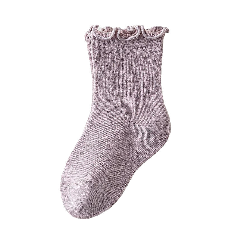 Baby Kid Girls Solid Color Accessories Socks