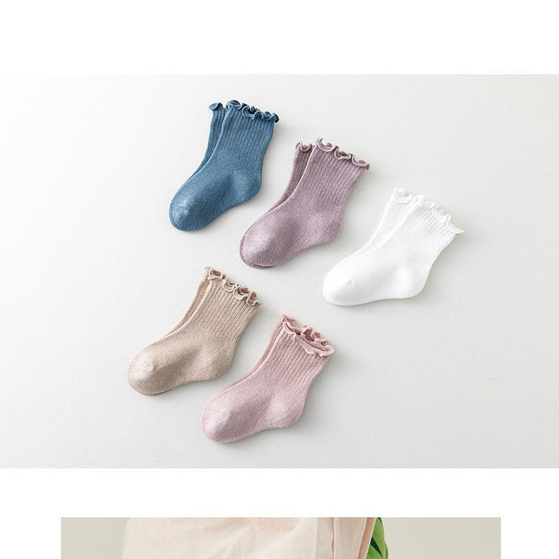 Baby Kid Girls Solid Color Accessories Socks