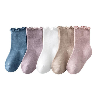 Baby Kid Girls Solid Color Accessories Socks