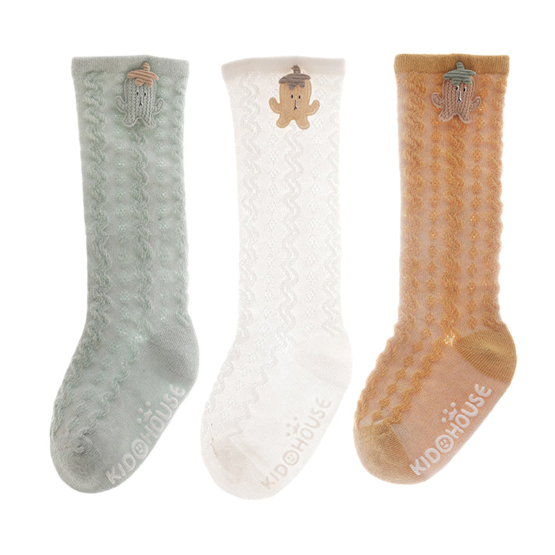 Girls Solid Color Bow Accessories Socks