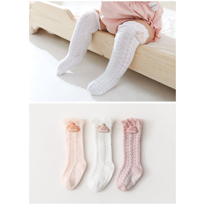 Girls Solid Color Bow Accessories Socks