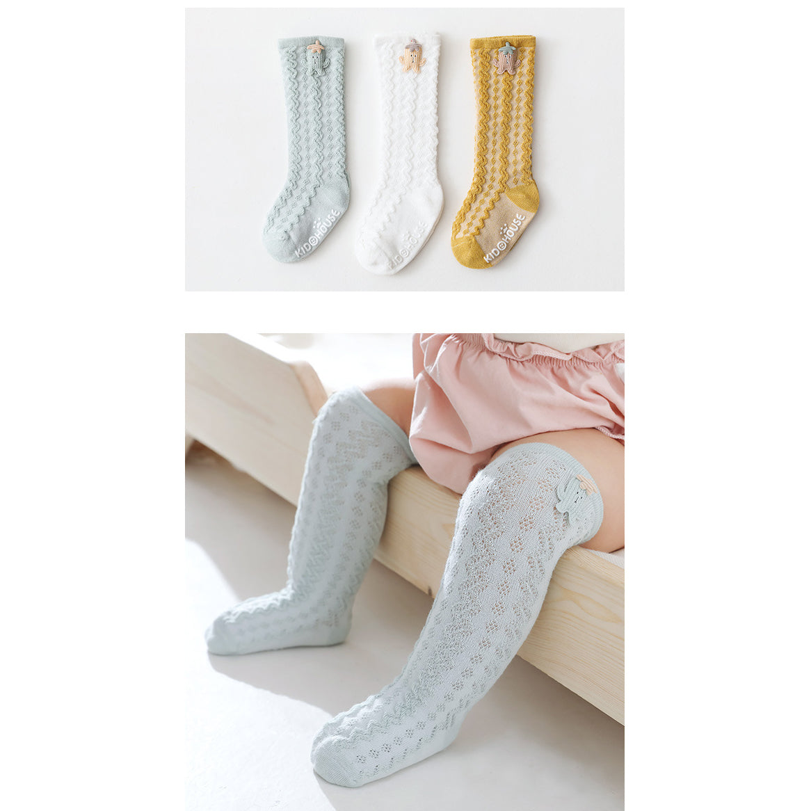 Girls Solid Color Bow Accessories Socks