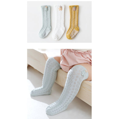 Girls Solid Color Bow Accessories Socks