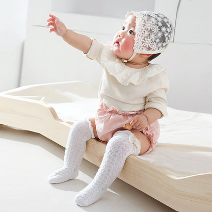 Girls Solid Color Bow Accessories Socks