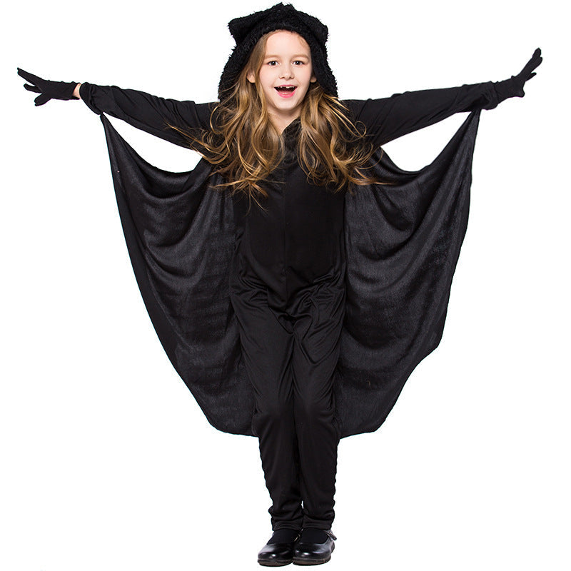 Girls Solid Color Cartoon Halloween Jumpsuits