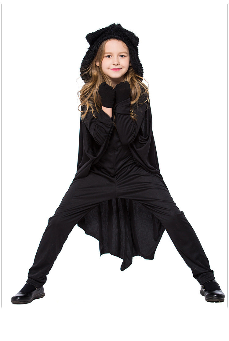 Girls Solid Color Cartoon Halloween Jumpsuits