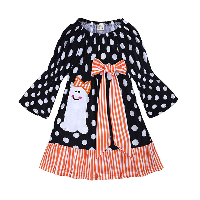 Baby Kid Girls Polka dots Cartoon Print Halloween Dresses