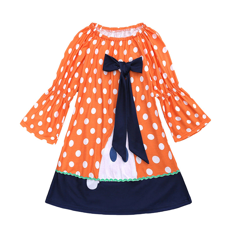 Baby Kid Girls Polka dots Cartoon Print Halloween Dresses