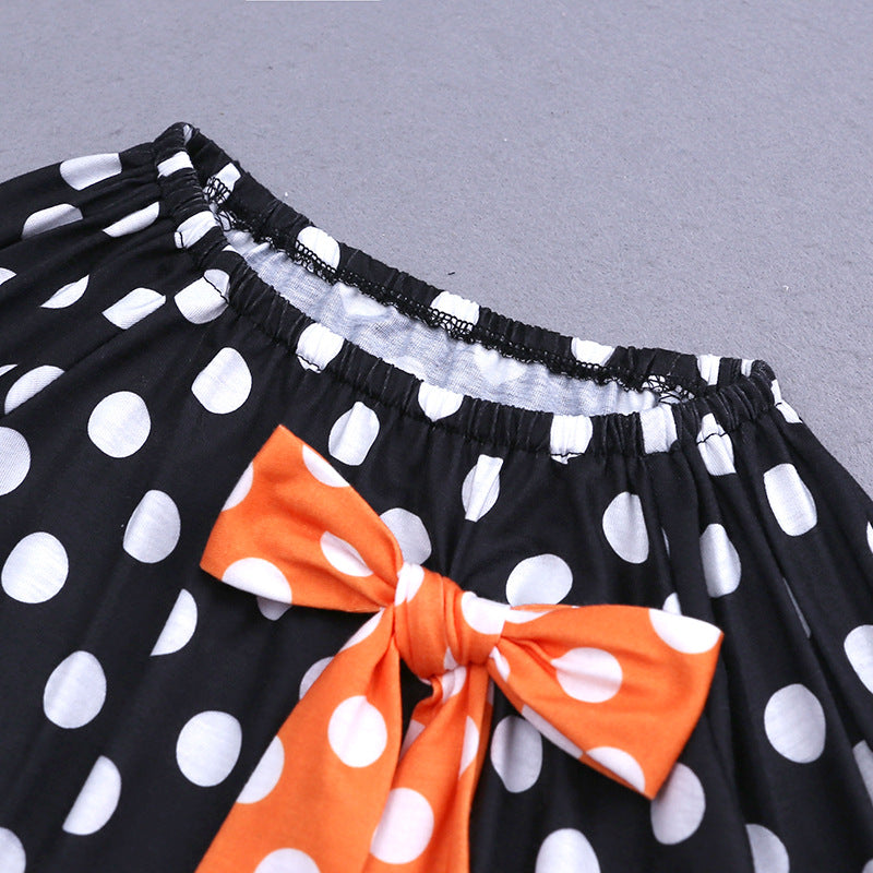 Baby Kid Girls Polka dots Cartoon Print Halloween Dresses