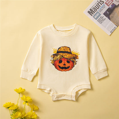 Baby Unisex Cartoon Print Halloween Rompers