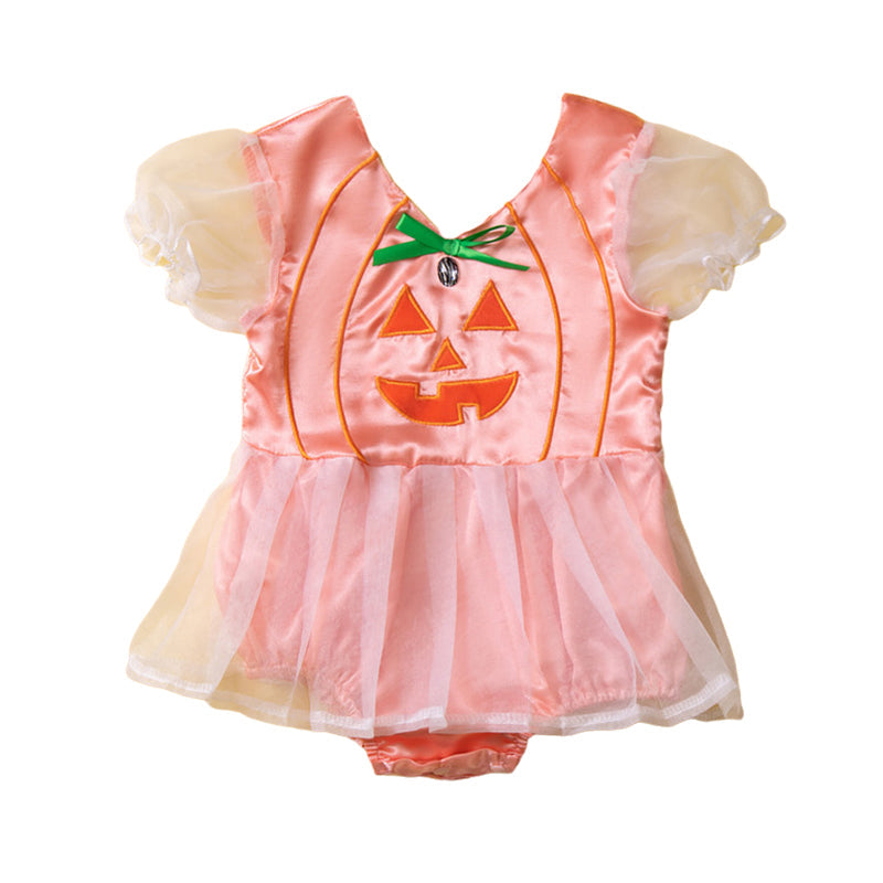 Baby Girls Cartoon Print Halloween Rompers
