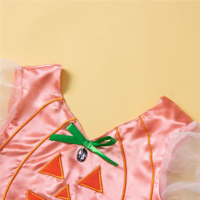 Baby Girls Cartoon Print Halloween Rompers