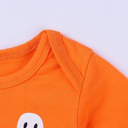 Baby Girls Cartoon Print Halloween Rompers