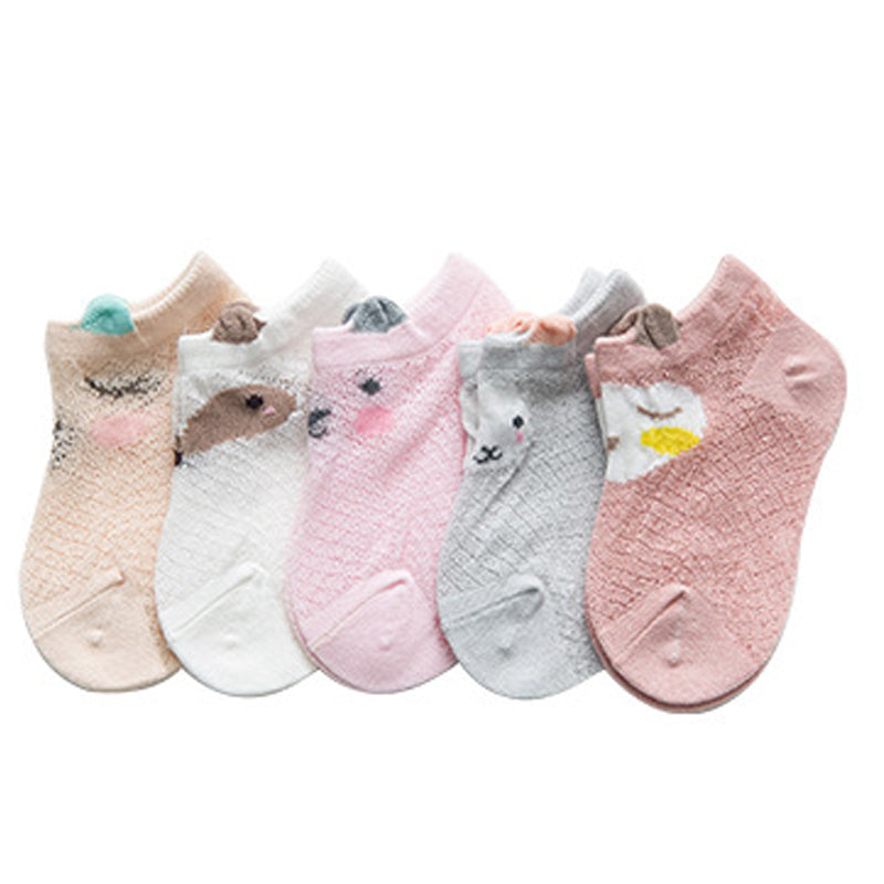 5 Pairs Baby Kid Unisex Animals Print Accessories Socks