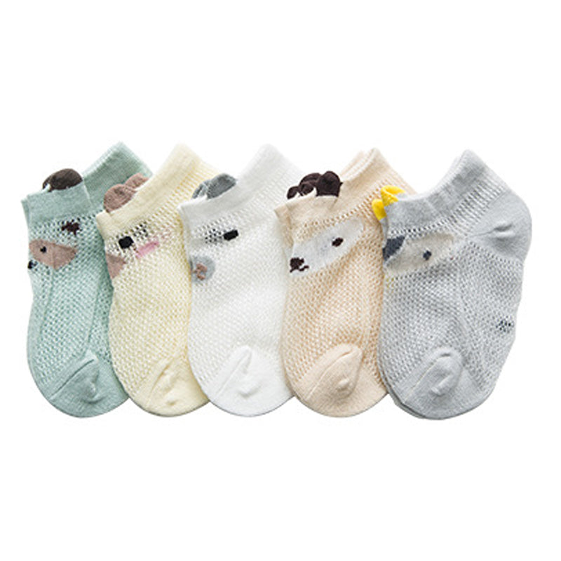 5 Pairs Baby Kid Unisex Animals Print Accessories Socks