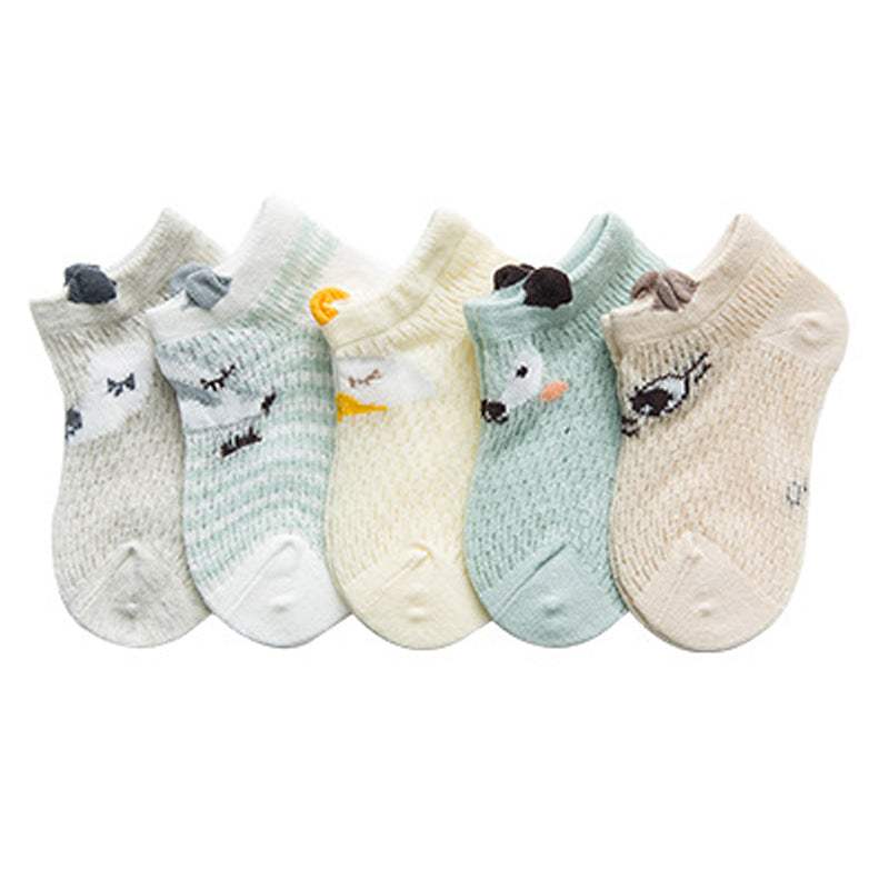 5 Pairs Baby Kid Unisex Animals Print Accessories Socks