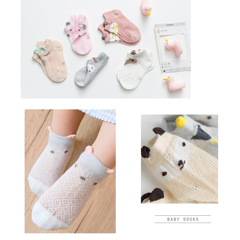 5 Pairs Baby Kid Unisex Animals Print Accessories Socks