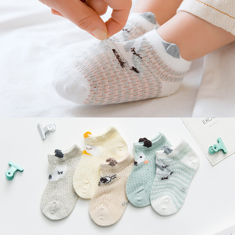 5 Pairs Baby Kid Unisex Animals Print Accessories Socks