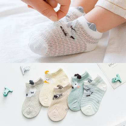 5 Pairs Baby Kid Unisex Animals Print Accessories Socks