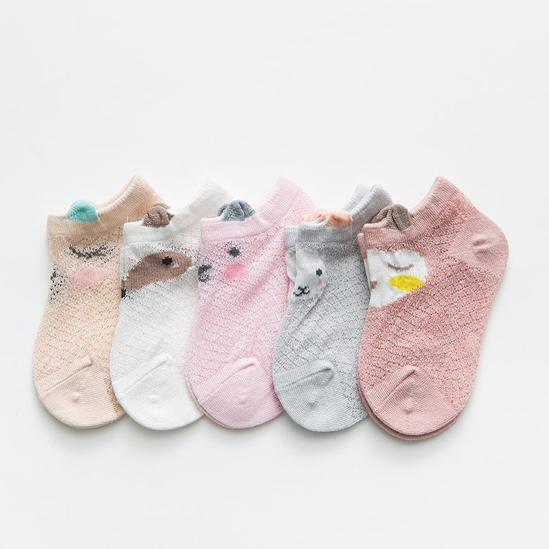 5 Pairs Baby Kid Unisex Animals Print Accessories Socks