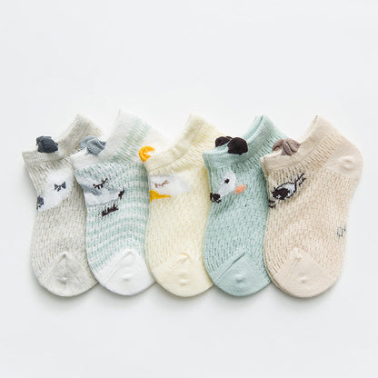 5 Pairs Baby Kid Unisex Animals Print Accessories Socks