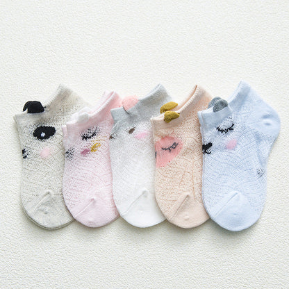 5 Pairs Baby Kid Unisex Animals Print Accessories Socks