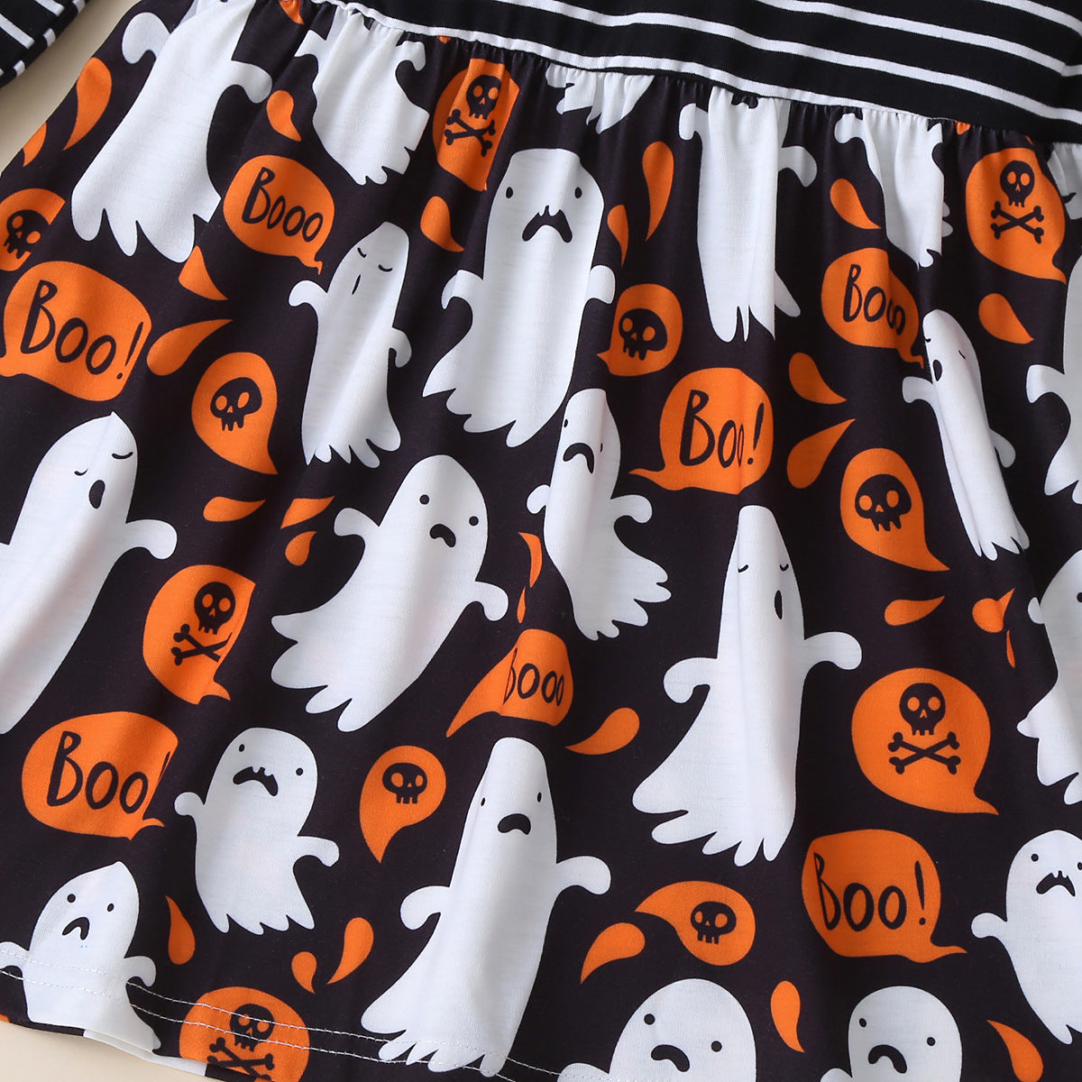 Baby Kid Girls Striped Color-blocking Halloween Dresses