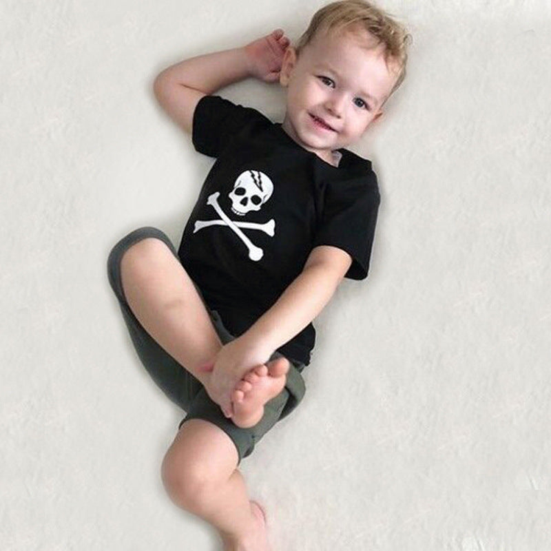 Kid Boys Cartoon Print Halloween T-Shirts