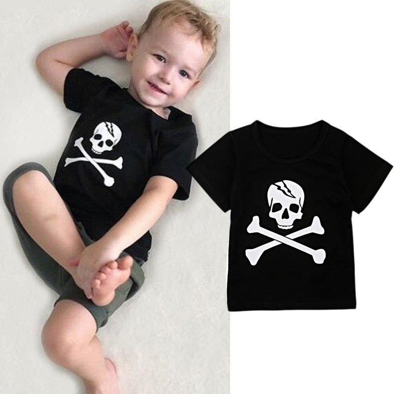 Kid Boys Cartoon Print Halloween T-Shirts