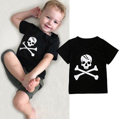 Kid Boys Cartoon Print Halloween T-Shirts