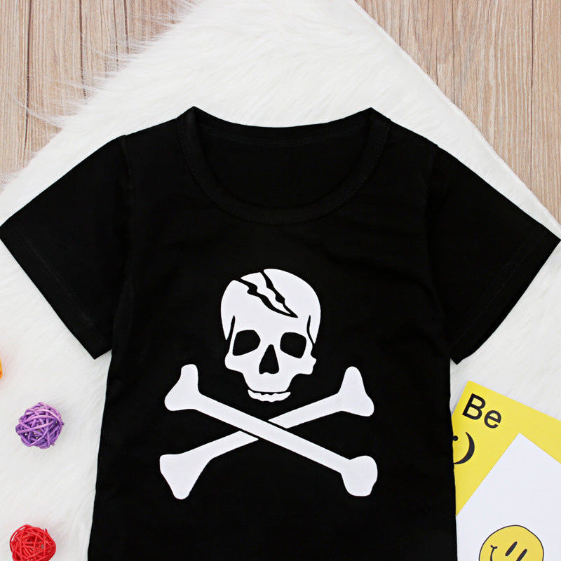 Kid Boys Cartoon Print Halloween T-Shirts