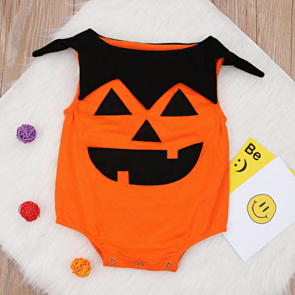 Baby Unisex Expression Print Halloween Rompers