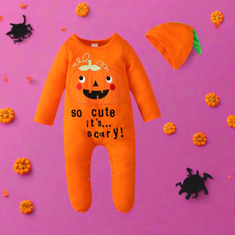 Baby Unisex Letters Cartoon Halloween Jumpsuits