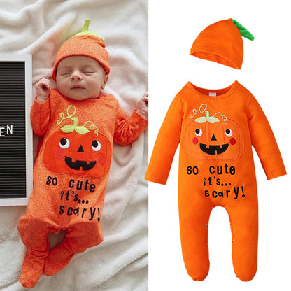Baby Unisex Letters Cartoon Halloween Jumpsuits