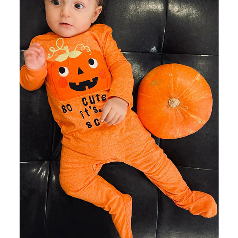 Baby Unisex Letters Cartoon Halloween Jumpsuits