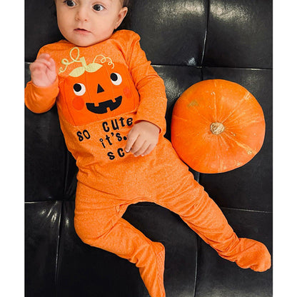 Baby Unisex Letters Cartoon Halloween Jumpsuits