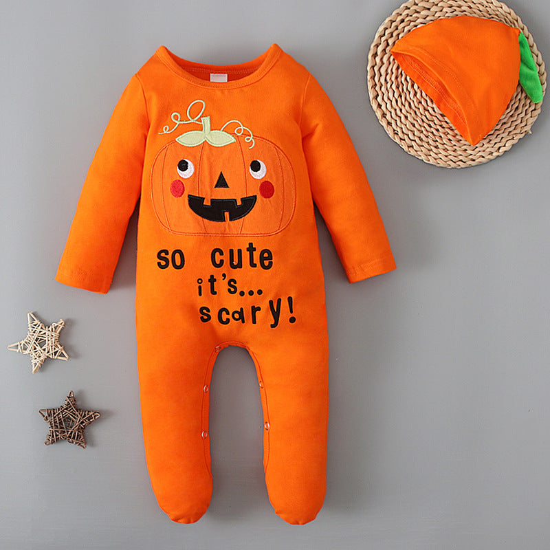 Baby Unisex Letters Cartoon Halloween Jumpsuits